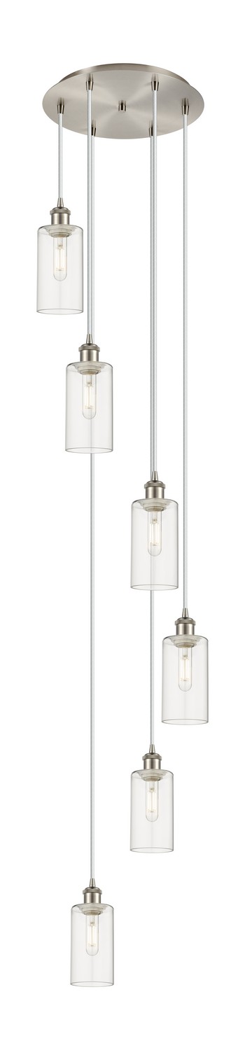 Six Light Pendant by Innovations - Downtown Urban Collection, Brushed Satin Nickel Finish - 116B-6P-SN-G434-7CL