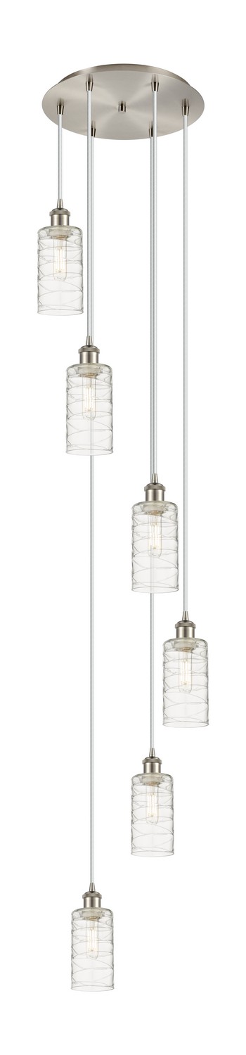 Six Light Pendant by Innovations - Downtown Urban Collection, Brushed Satin Nickel Finish - 116B-6P-SN-G434-7DE
