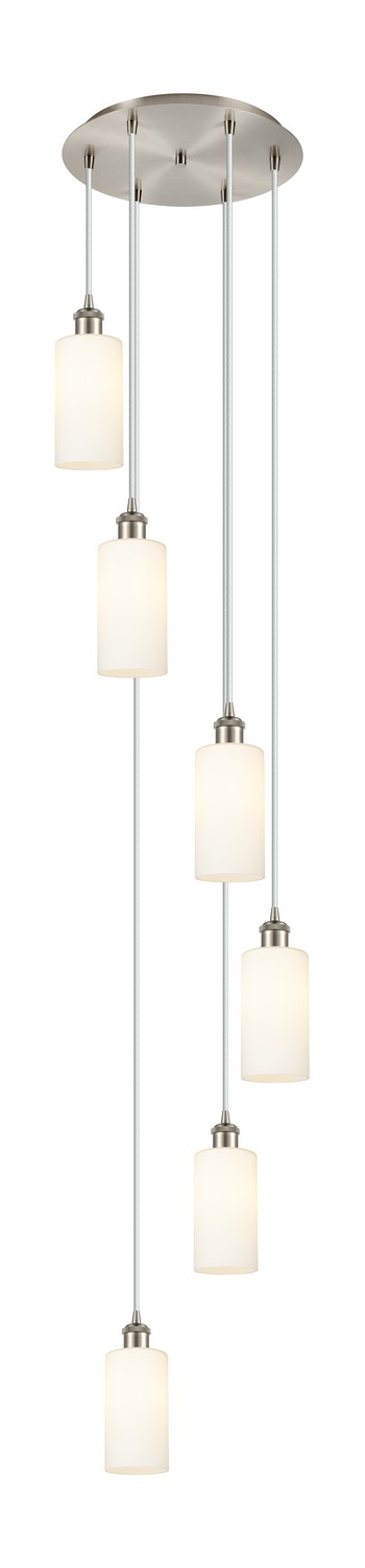 Six Light Pendant by Innovations - Downtown Urban Collection, Brushed Satin Nickel Finish - 116B-6P-SN-G434-7WH
