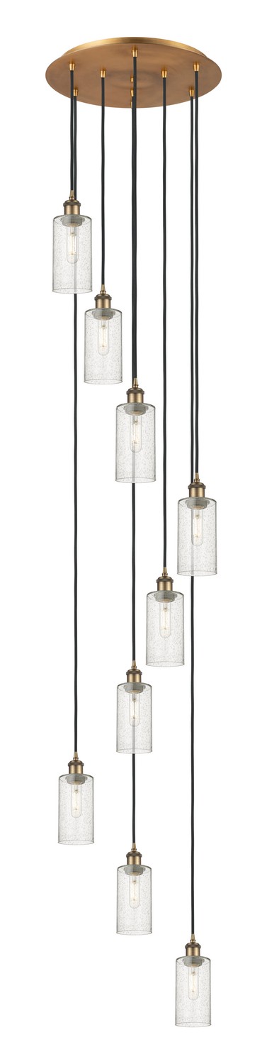 Nine Light Pendant by Innovations - Downtown Urban Collection, Brushed Brass Finish - 119B-9P-BB-G434-7SDY
