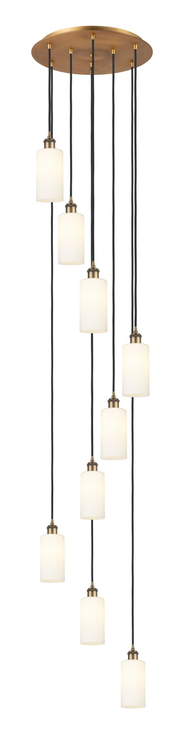 Nine Light Pendant by Innovations - Downtown Urban Collection, Brushed Brass Finish - 119B-9P-BB-G434-7WH