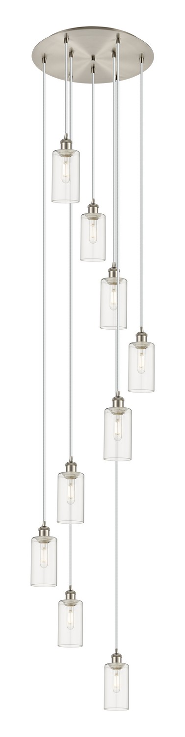 Nine Light Pendant by Innovations - Downtown Urban Collection, Brushed Satin Nickel Finish - 119B-9P-SN-G434-7CL