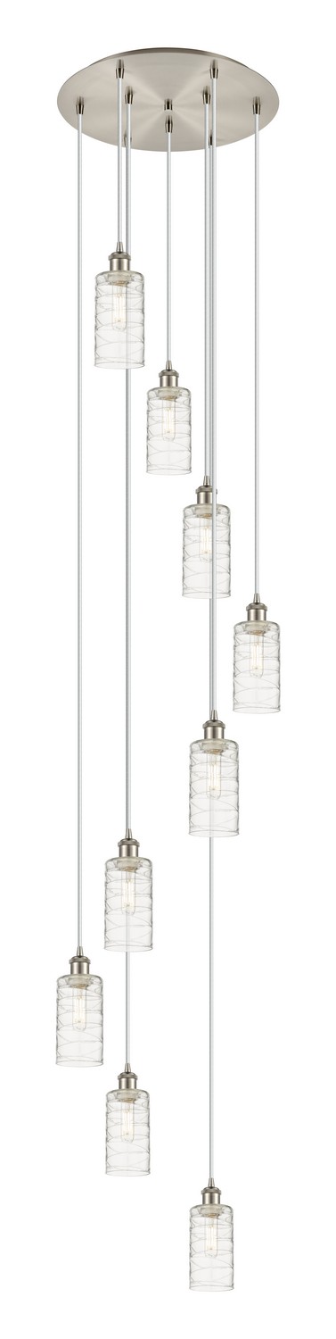 Nine Light Pendant by Innovations - Downtown Urban Collection, Brushed Satin Nickel Finish - 119B-9P-SN-G434-7DE