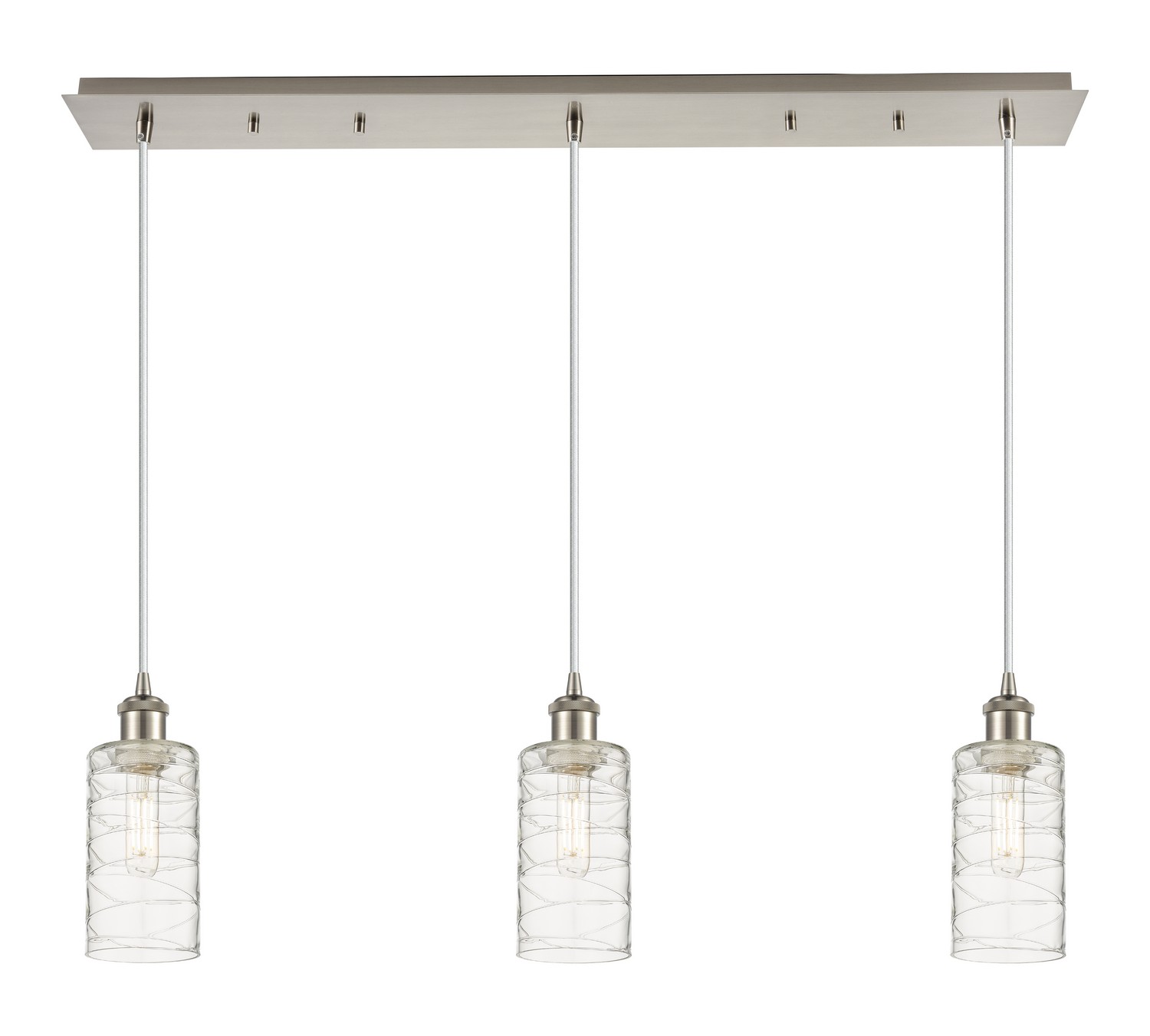 Three Light Linear Pendant by Innovations - Downtown Urban Collection, Brushed Satin Nickel Finish - 123B-3P-SN-G434-7DE
