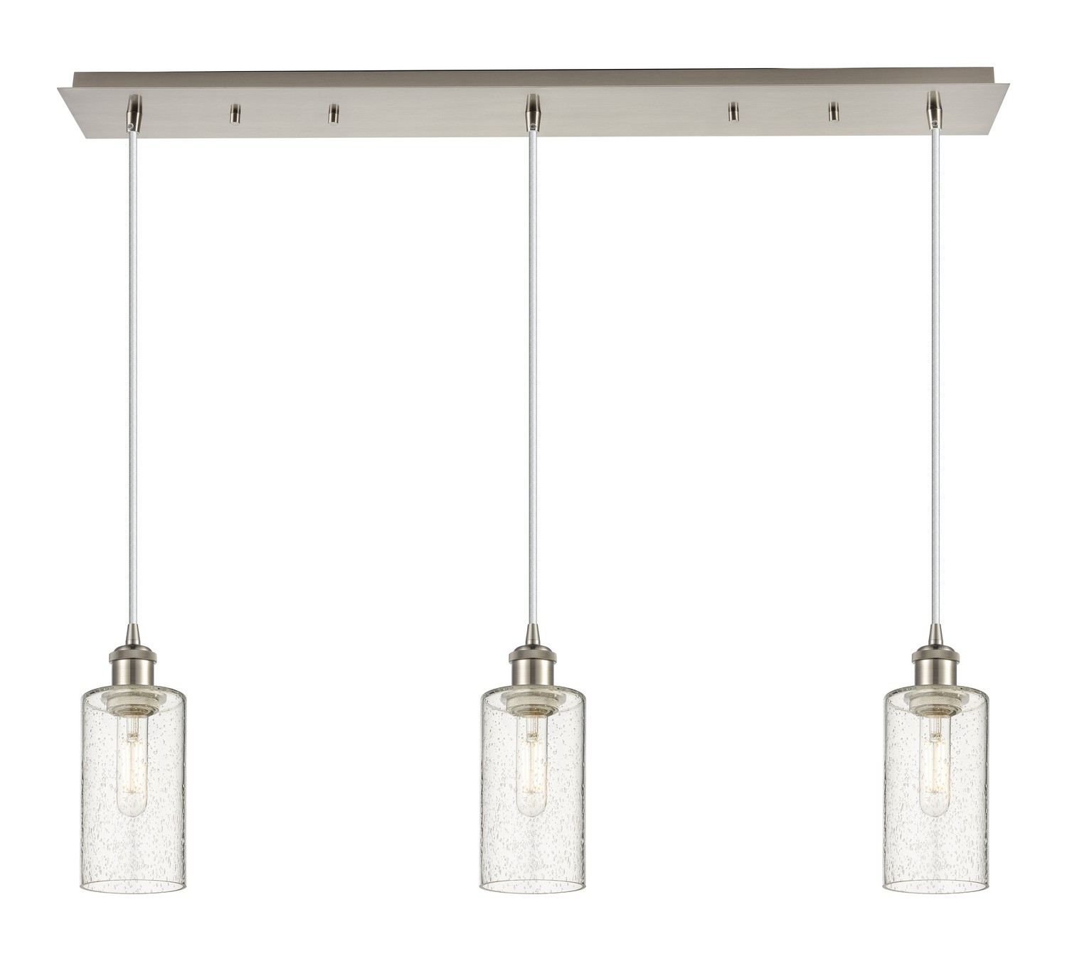 Three Light Linear Pendant by Innovations - Downtown Urban Collection, Brushed Satin Nickel Finish - 123B-3P-SN-G434-7SDY