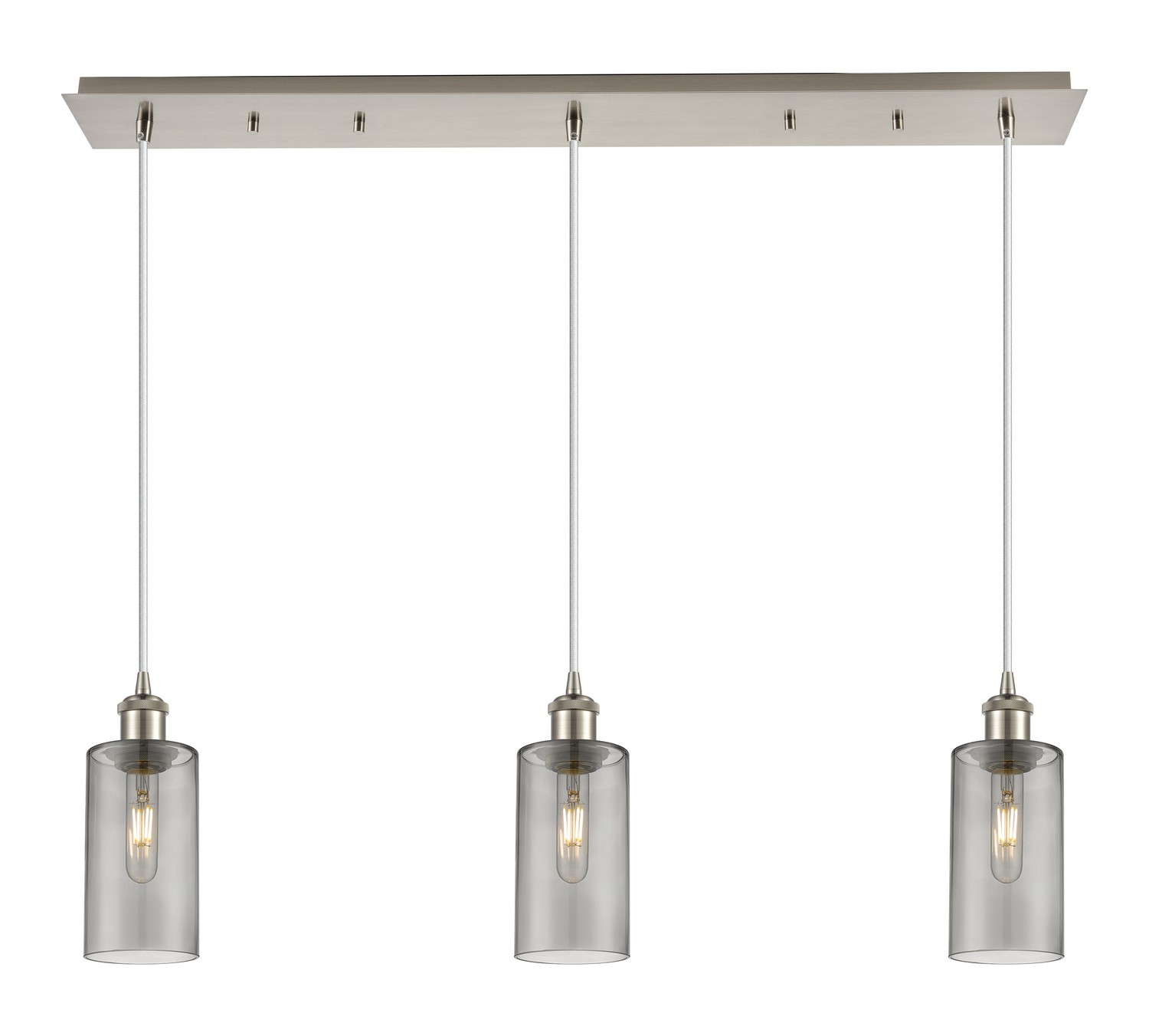 Three Light Linear Pendant by Innovations - Downtown Urban Collection, Brushed Satin Nickel Finish - 123B-3P-SN-G434-7SM