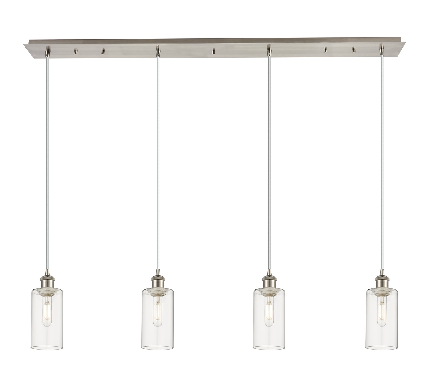 Four Light Linear Pendant by Innovations - Downtown Urban Collection, Brushed Satin Nickel Finish - 124B-4P-SN-G434-7CL