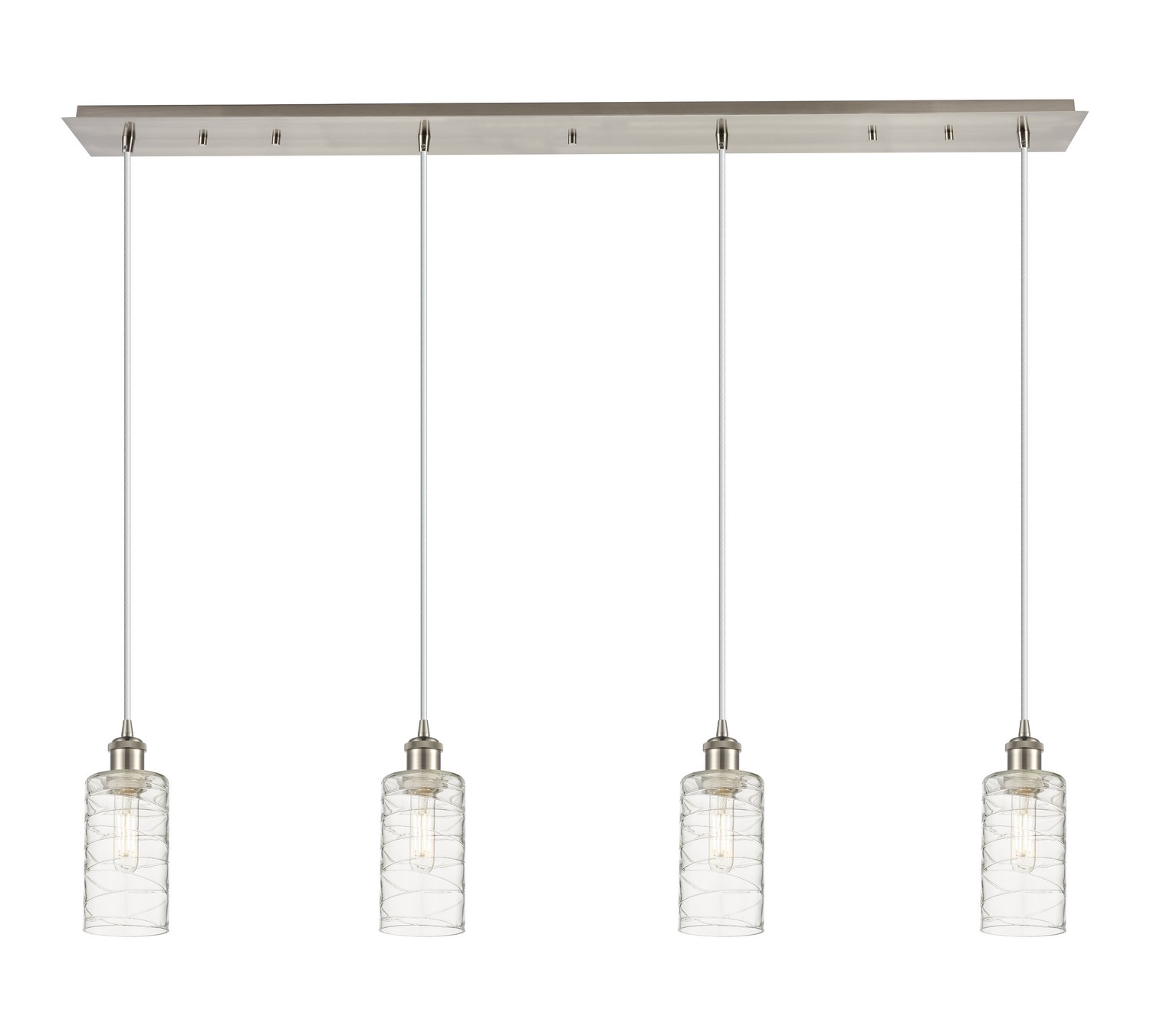 Four Light Linear Pendant by Innovations - Downtown Urban Collection, Brushed Satin Nickel Finish - 124B-4P-SN-G434-7DE
