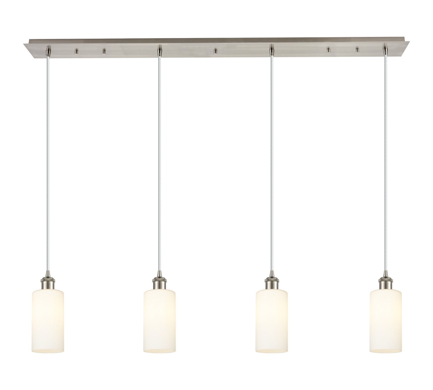Four Light Linear Pendant by Innovations - Downtown Urban Collection, Brushed Satin Nickel Finish - 124B-4P-SN-G434-7WH