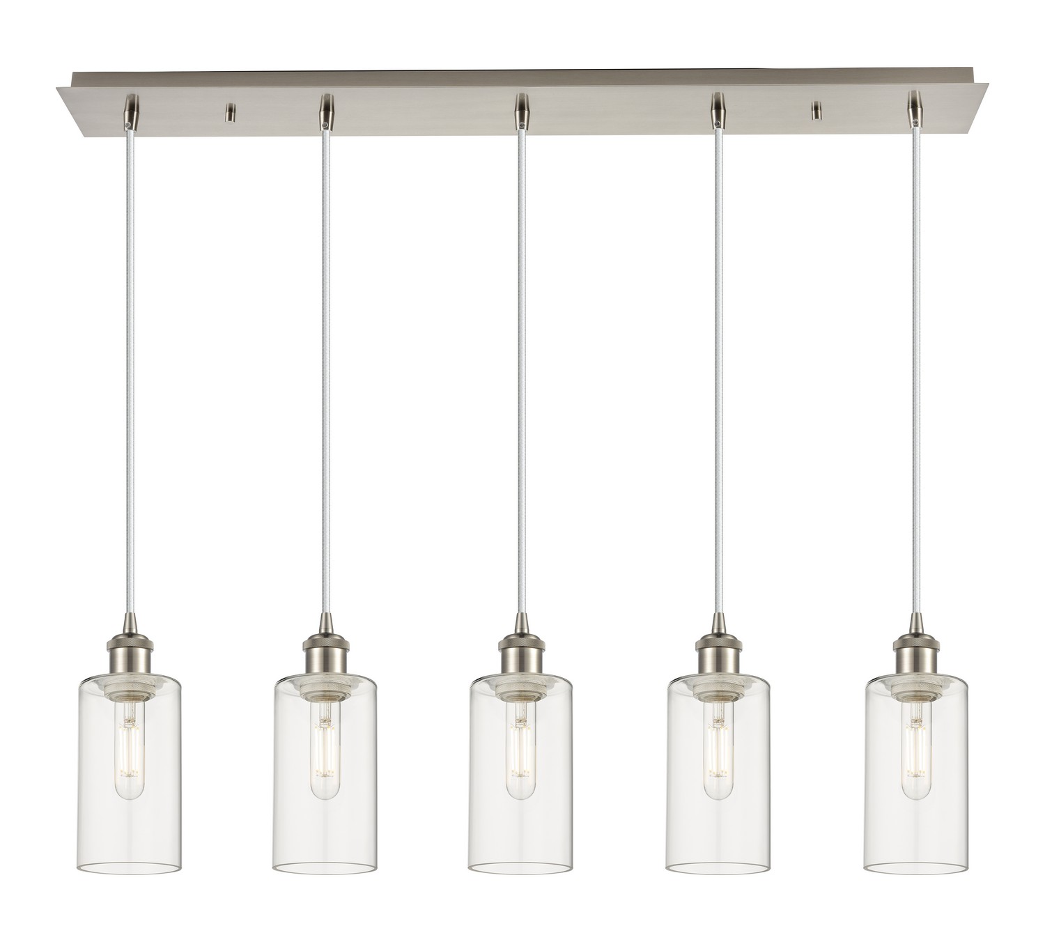 Five Light Linear Pendant by Innovations - Downtown Urban Collection, Brushed Satin Nickel Finish - 125B-5P-SN-G434-7CL