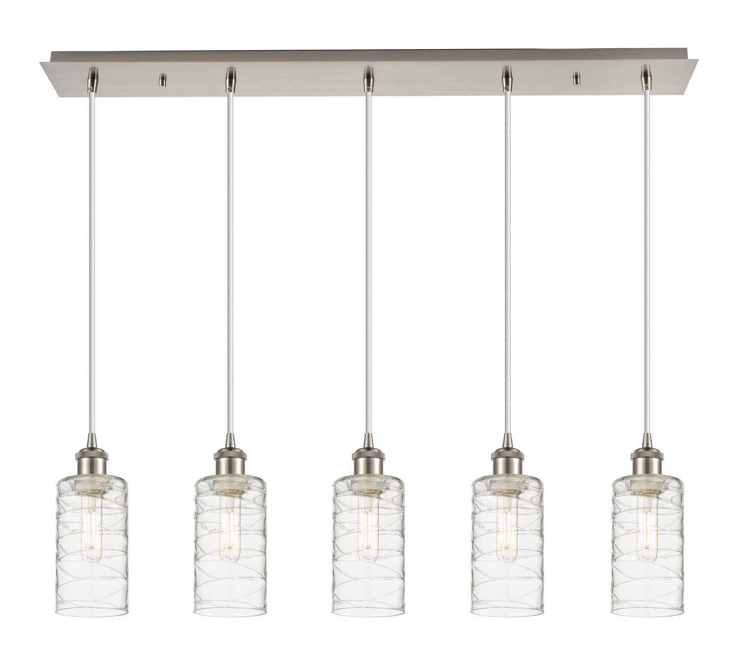 Five Light Linear Pendant by Innovations - Downtown Urban Collection, Brushed Satin Nickel Finish - 125B-5P-SN-G434-7DE