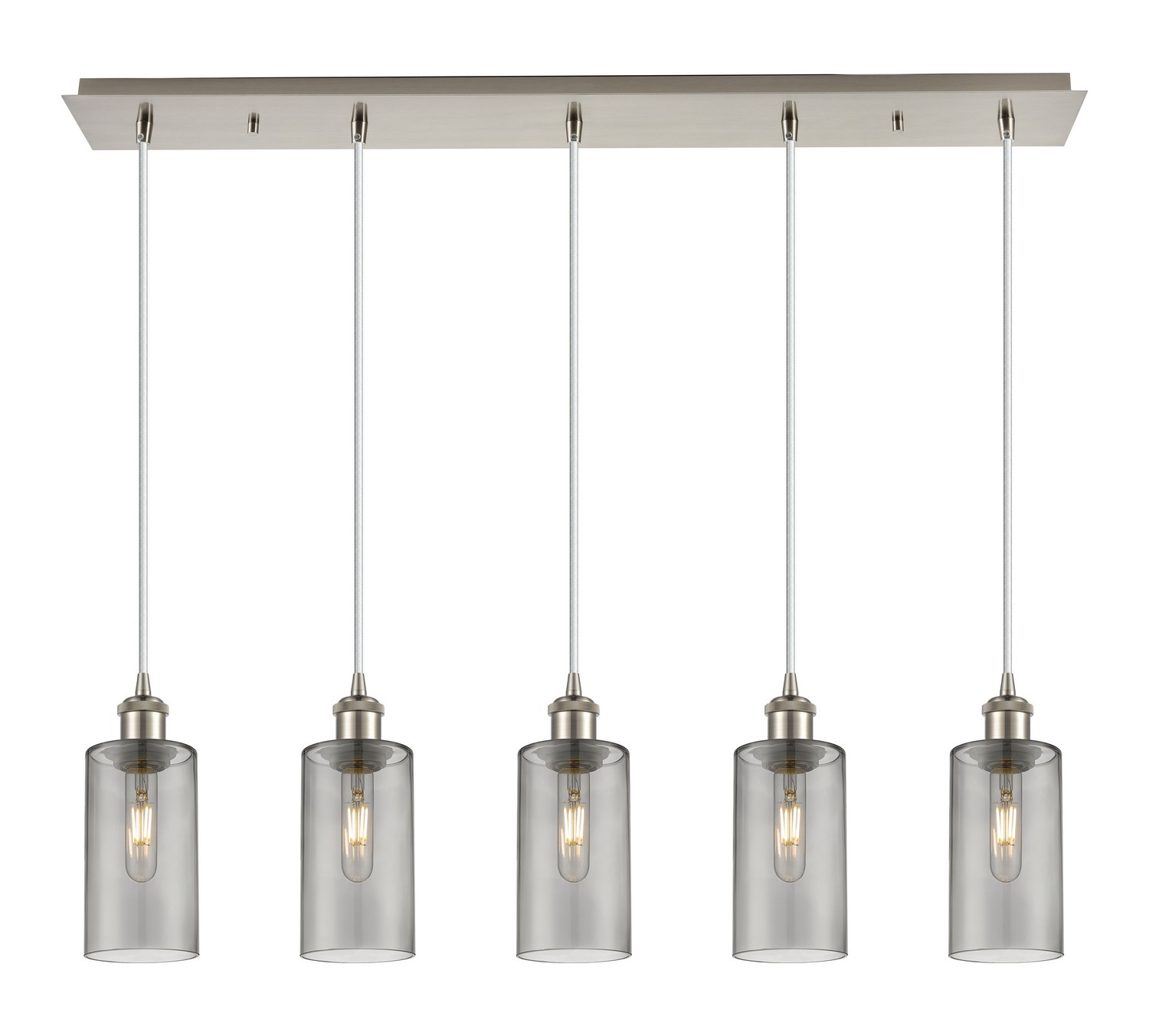 Five Light Linear Pendant by Innovations - Downtown Urban Collection, Brushed Satin Nickel Finish - 125B-5P-SN-G434-7SM