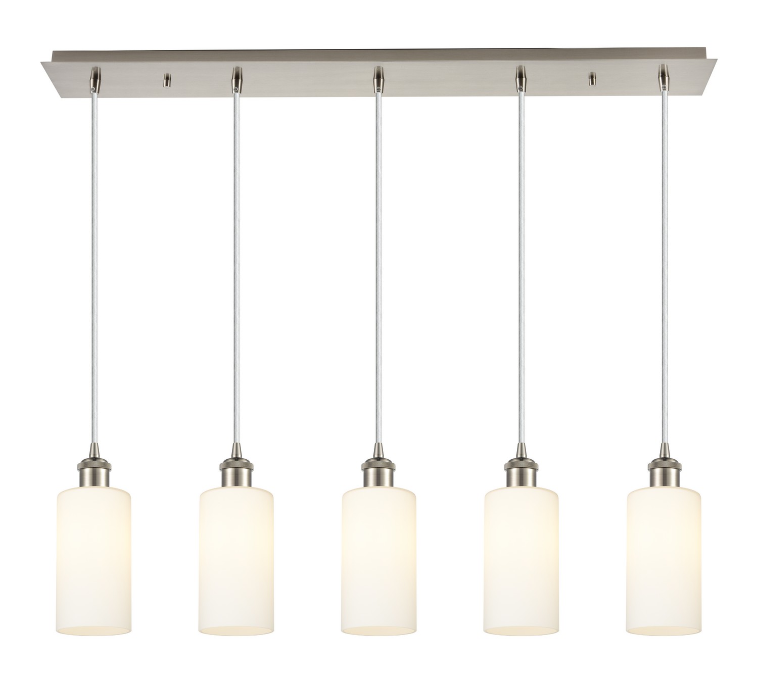 Five Light Linear Pendant by Innovations - Downtown Urban Collection, Brushed Satin Nickel Finish - 125B-5P-SN-G434-7WH