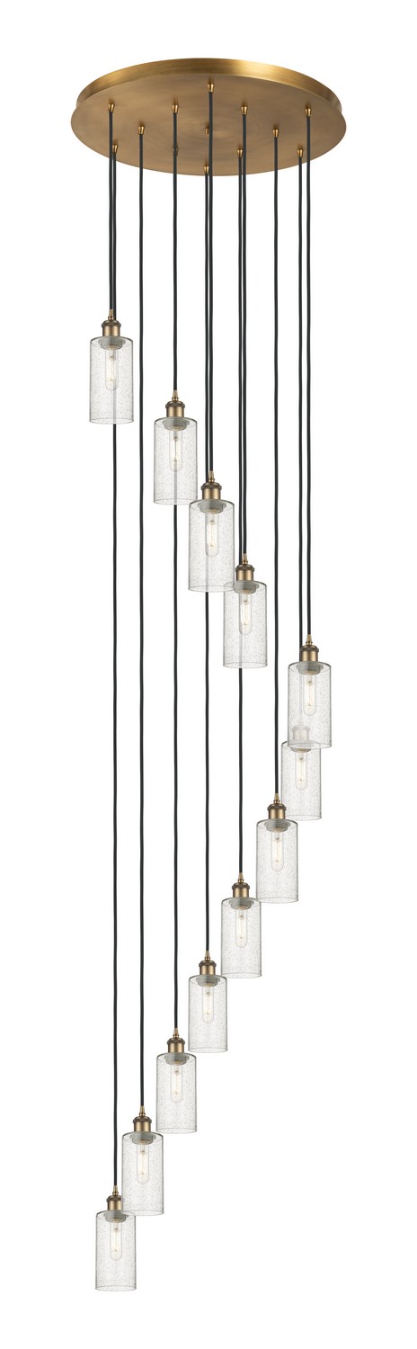 12 Light Pendant by Innovations - Downtown Urban Collection, Brushed Brass Finish - 126B-12P-BB-G434-7SDY