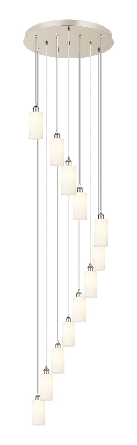 12 Light Pendant by Innovations - Downtown Urban Collection, Polished Nickel Finish - 126B-12P-PN-G434-7WH