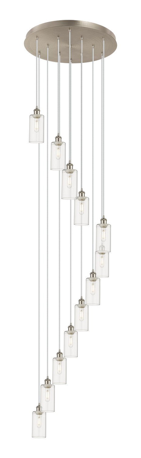 12 Light Pendant by Innovations - Downtown Urban Collection, Brushed Satin Nickel Finish - 126B-12P-SN-G434-7CL