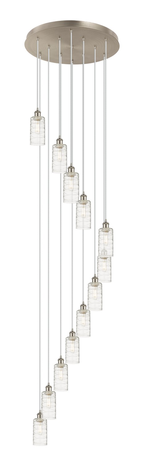12 Light Pendant by Innovations - Downtown Urban Collection, Brushed Satin Nickel Finish - 126B-12P-SN-G434-7DE
