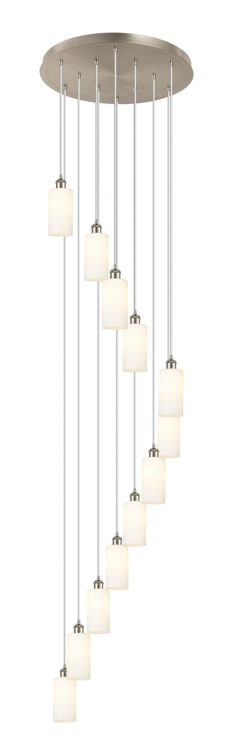 12 Light Pendant by Innovations - Downtown Urban Collection, Brushed Satin Nickel Finish - 126B-12P-SN-G434-7WH