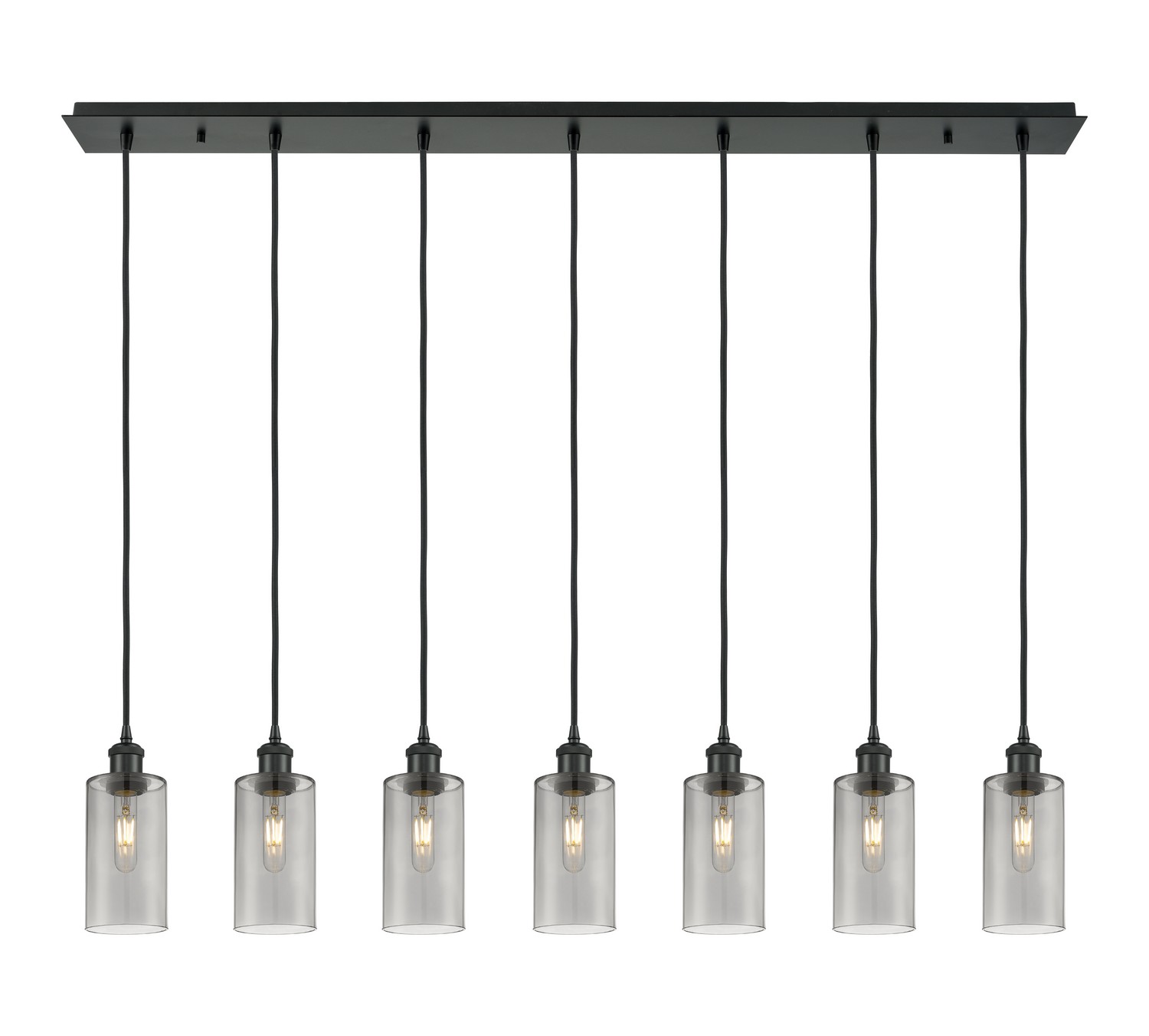 Seven Light Linear Pendant by Innovations - Downtown Urban Collection, Matte Black Finish - 127B-7P-BK-G434-7SM