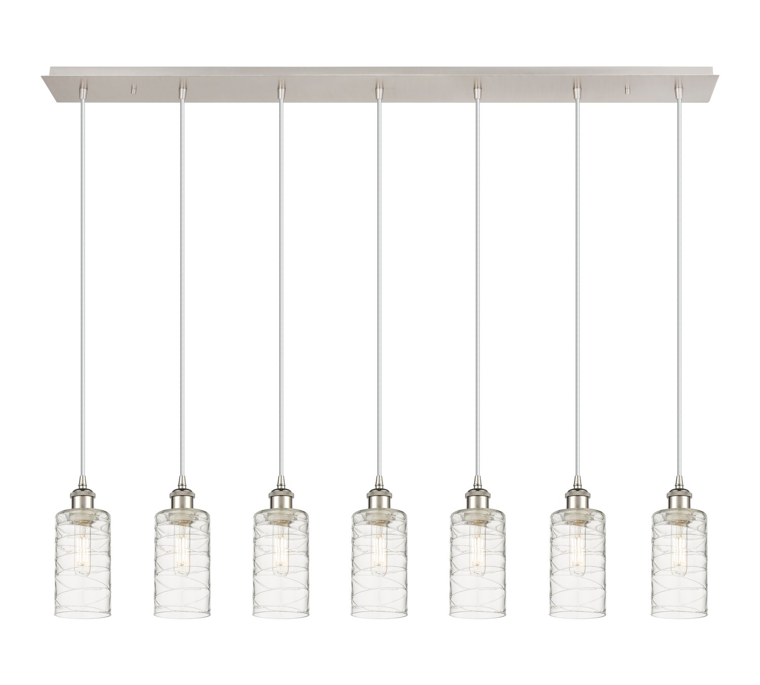 Seven Light Linear Pendant by Innovations - Downtown Urban Collection, Polished Nickel Finish - 127B-7P-PN-G434-7DE