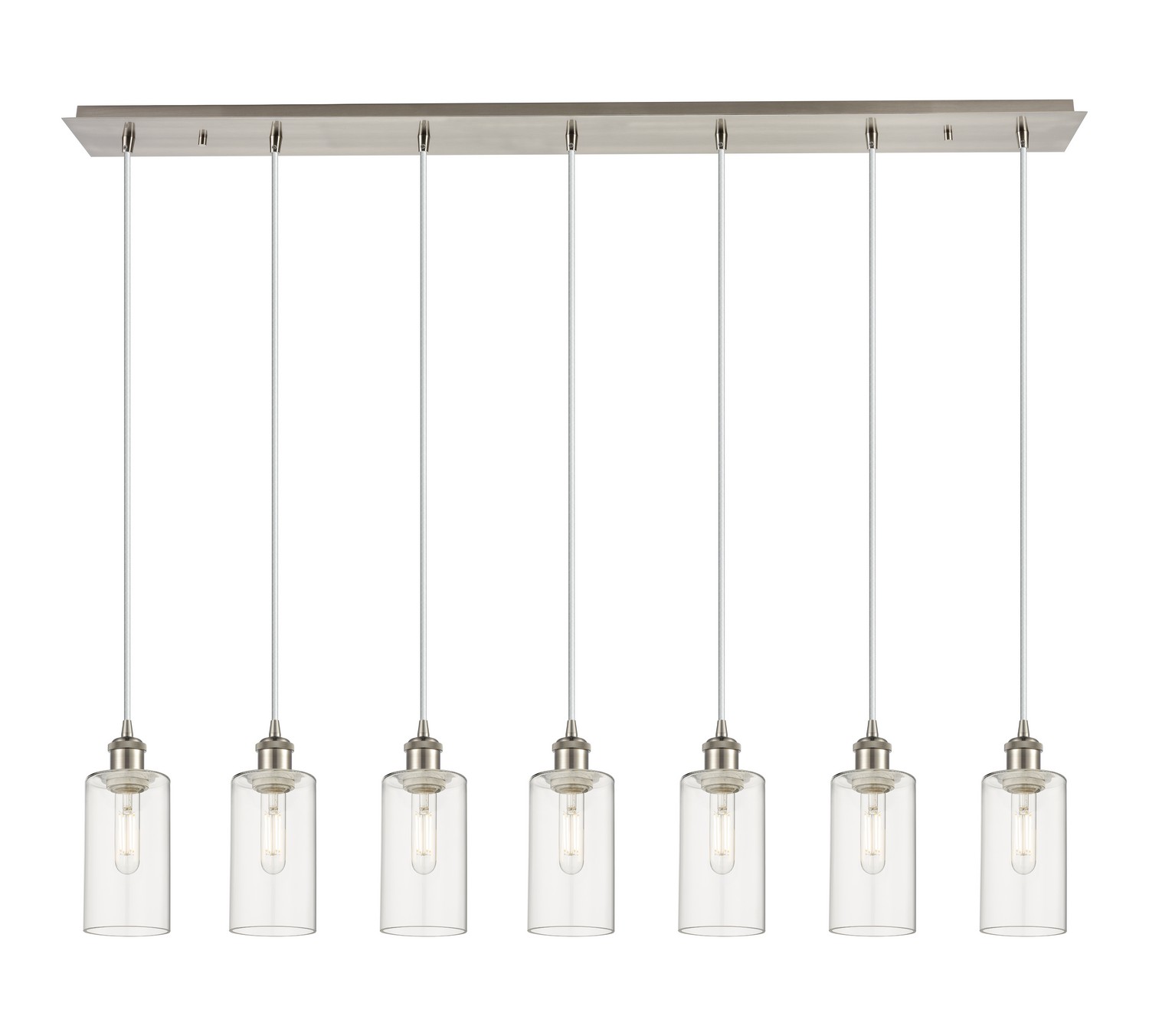 Seven Light Linear Pendant by Innovations - Downtown Urban Collection, Brushed Satin Nickel Finish - 127B-7P-SN-G434-7CL
