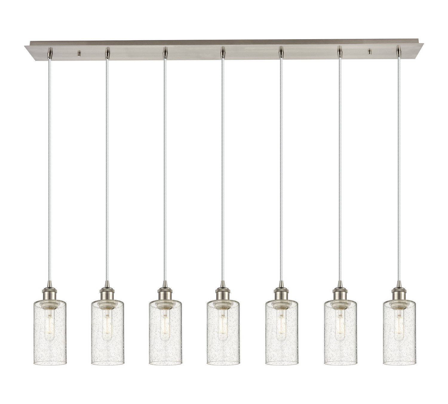 Seven Light Linear Pendant by Innovations - Downtown Urban Collection, Brushed Satin Nickel Finish - 127B-7P-SN-G434-7SDY