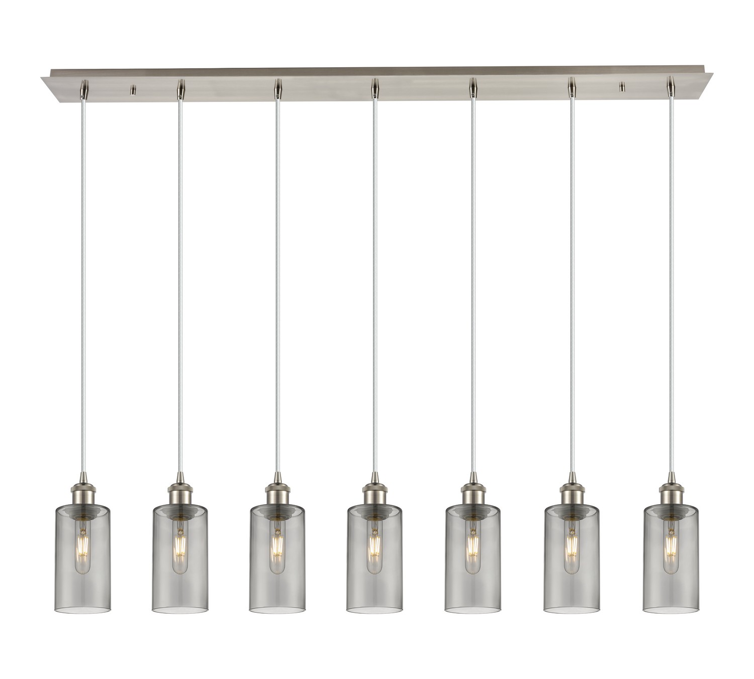 Seven Light Linear Pendant by Innovations - Downtown Urban Collection, Brushed Satin Nickel Finish - 127B-7P-SN-G434-7SM