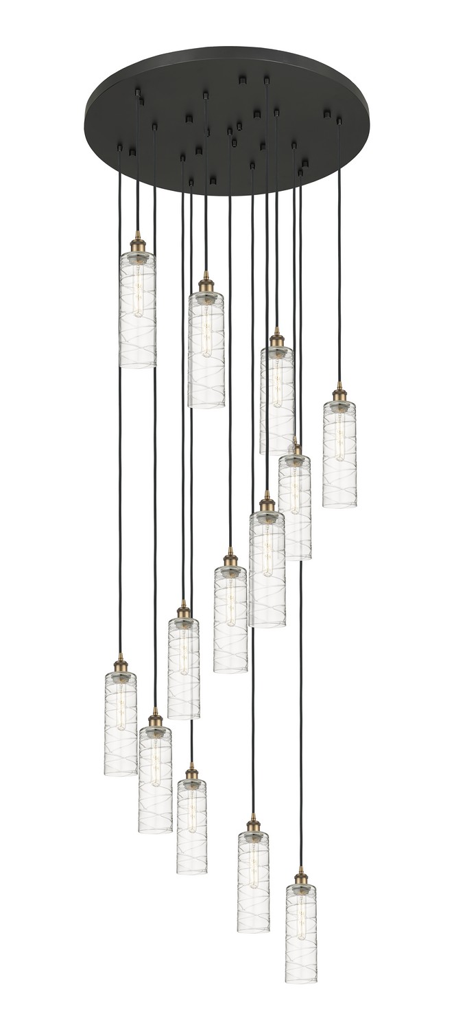 13 Light Pendant by Innovations - Downtown Urban Collection, Brushed Brass Finish - 132BK-B-13P-BB-G434-12DE