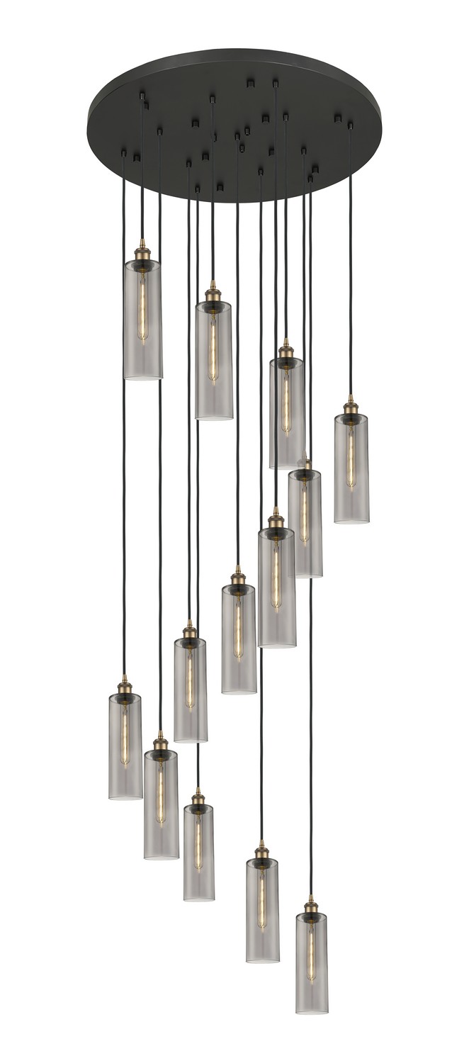 13 Light Pendant by Innovations - Downtown Urban Collection, Brushed Brass Finish - 132BK-B-13P-BB-G434-12SM