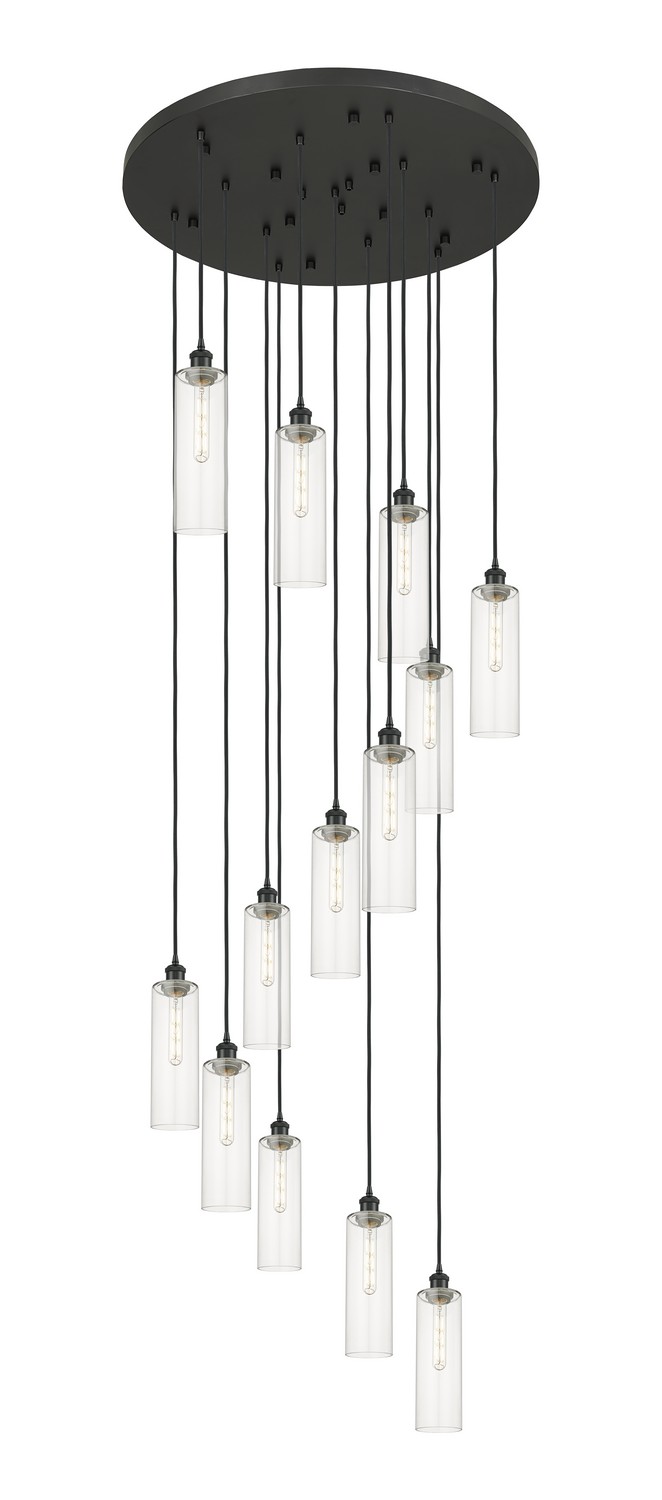 13 Light Pendant by Innovations - Downtown Urban Collection, Matte Black Finish - 132BK-B-13P-BK-G434-12CL