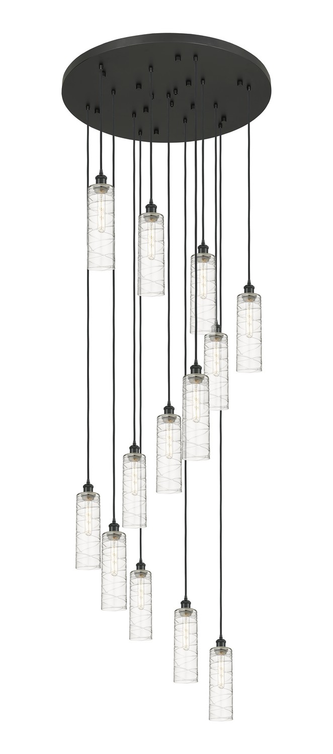 13 Light Pendant by Innovations - Downtown Urban Collection, Matte Black Finish - 132BK-B-13P-BK-G434-12DE