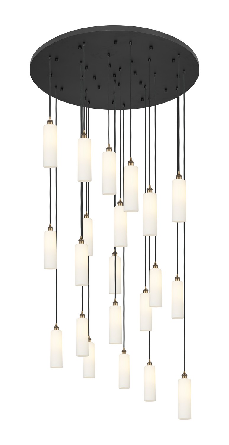 21 Light Pendant by Innovations - Downtown Urban Collection, Brushed Brass Finish - 148BK-B-21P-BB-G434-12WH