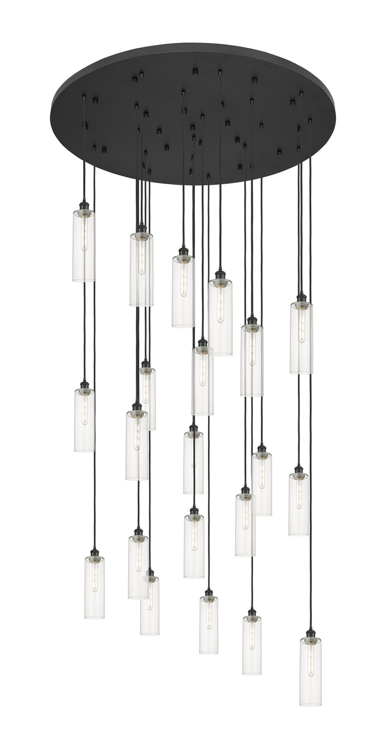 21 Light Pendant by Innovations - Downtown Urban Collection, Matte Black Finish - 148BK-B-21P-BK-G434-12CL
