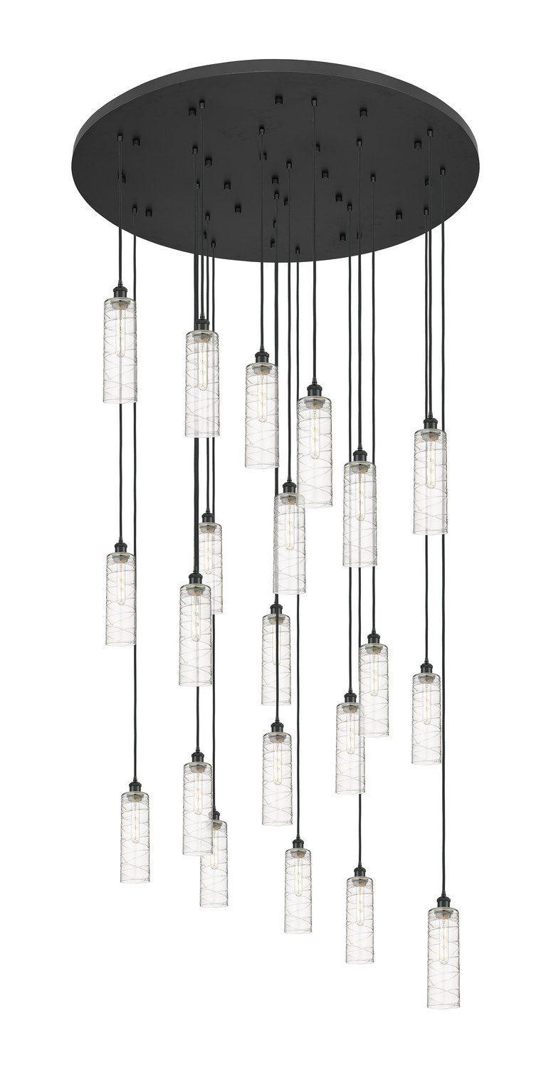 21 Light Pendant by Innovations - Downtown Urban Collection, Matte Black Finish - 148BK-B-21P-BK-G434-12DE