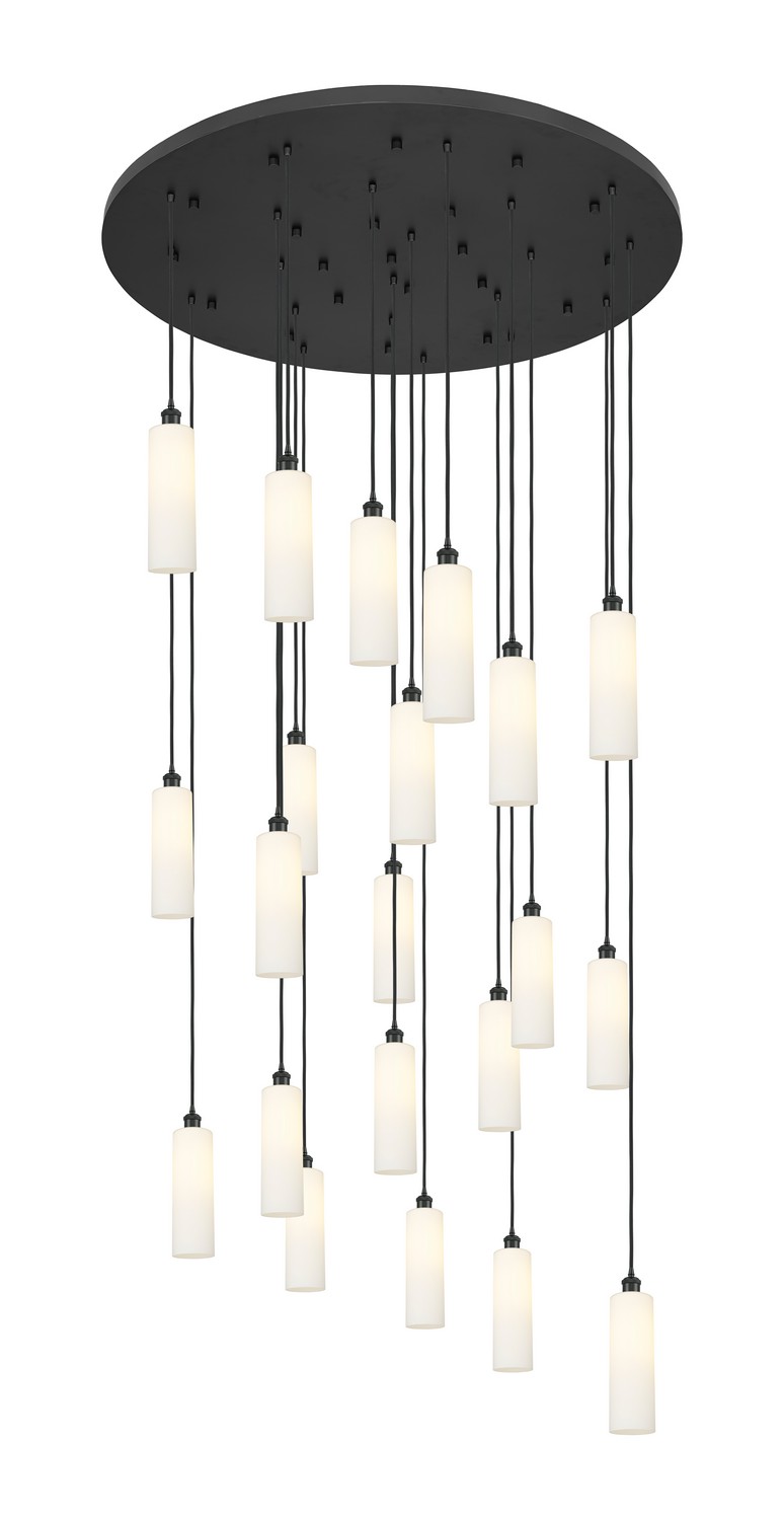 21 Light Pendant by Innovations - Downtown Urban Collection, Matte Black Finish - 148BK-B-21P-BK-G434-12WH