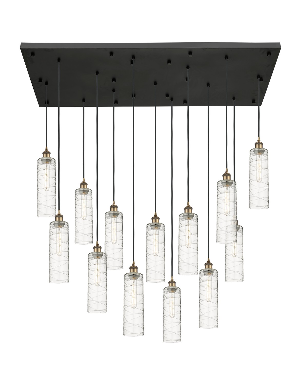 13 Light Pendant by Innovations - Downtown Urban Collection, Brushed Brass Finish - 154BK-B-13P-BB-G434-12DE