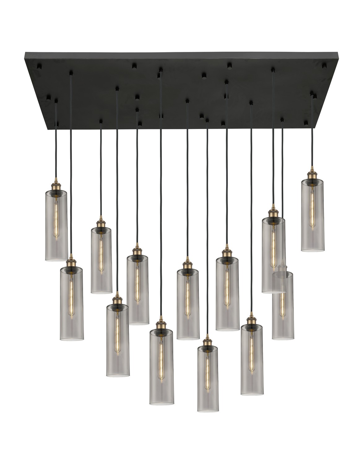 13 Light Pendant by Innovations - Downtown Urban Collection, Brushed Brass Finish - 154BK-B-13P-BB-G434-12SM