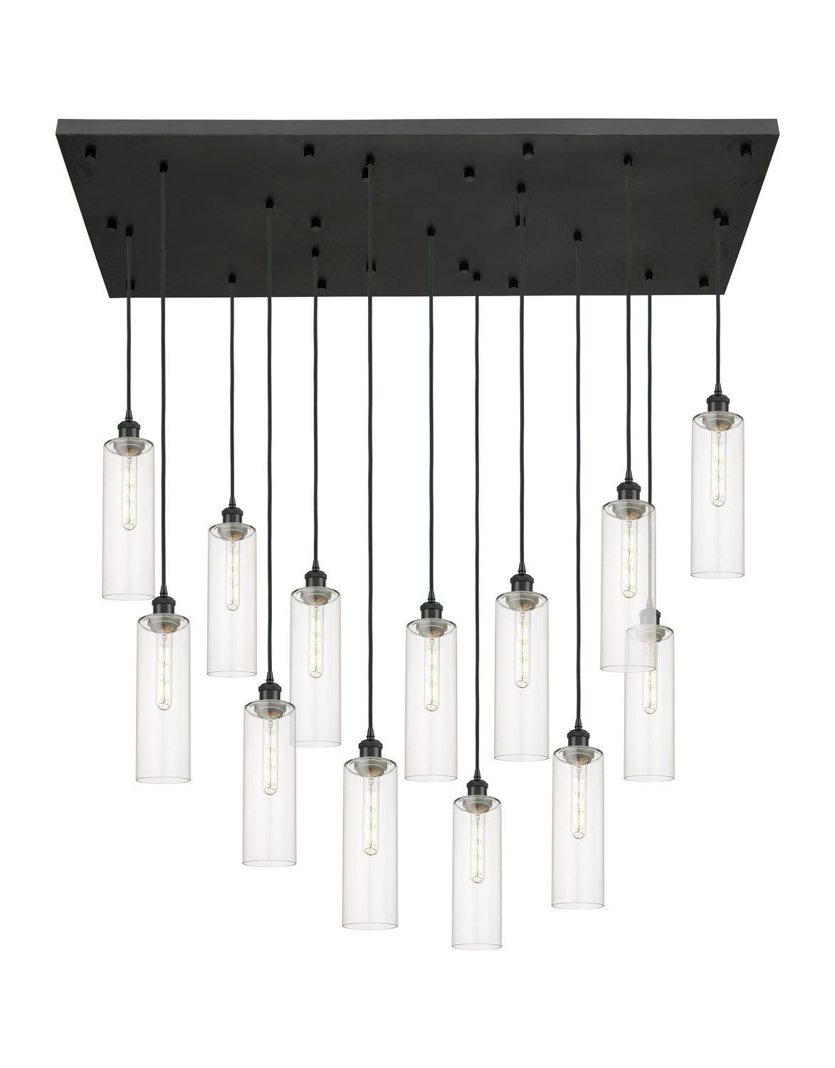 13 Light Pendant by Innovations - Downtown Urban Collection, Matte Black Finish - 154BK-B-13P-BK-G434-12CL