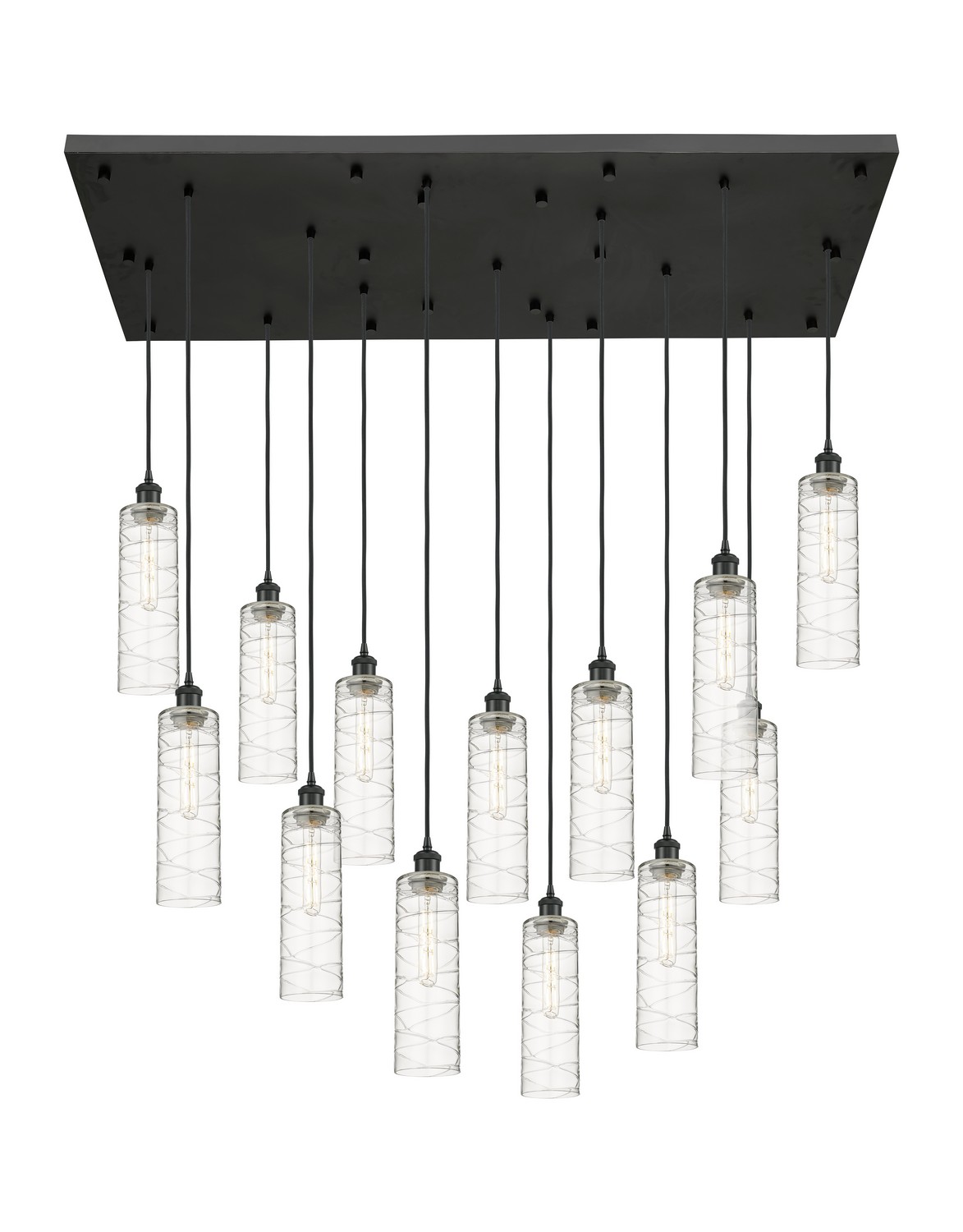 13 Light Pendant by Innovations - Downtown Urban Collection, Matte Black Finish - 154BK-B-13P-BK-G434-12DE