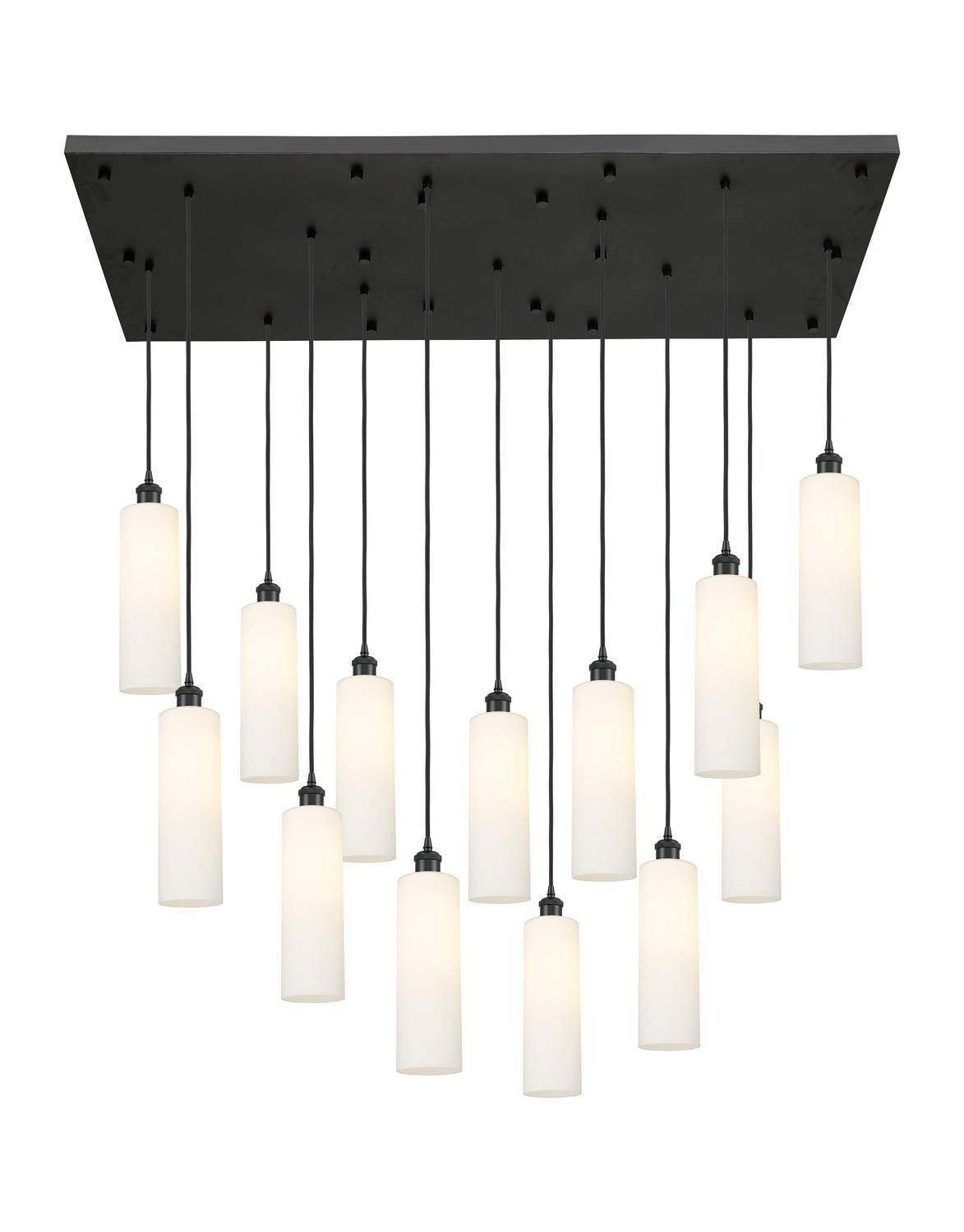 13 Light Pendant by Innovations - Downtown Urban Collection, Matte Black Finish - 154BK-B-13P-BK-G434-12WH