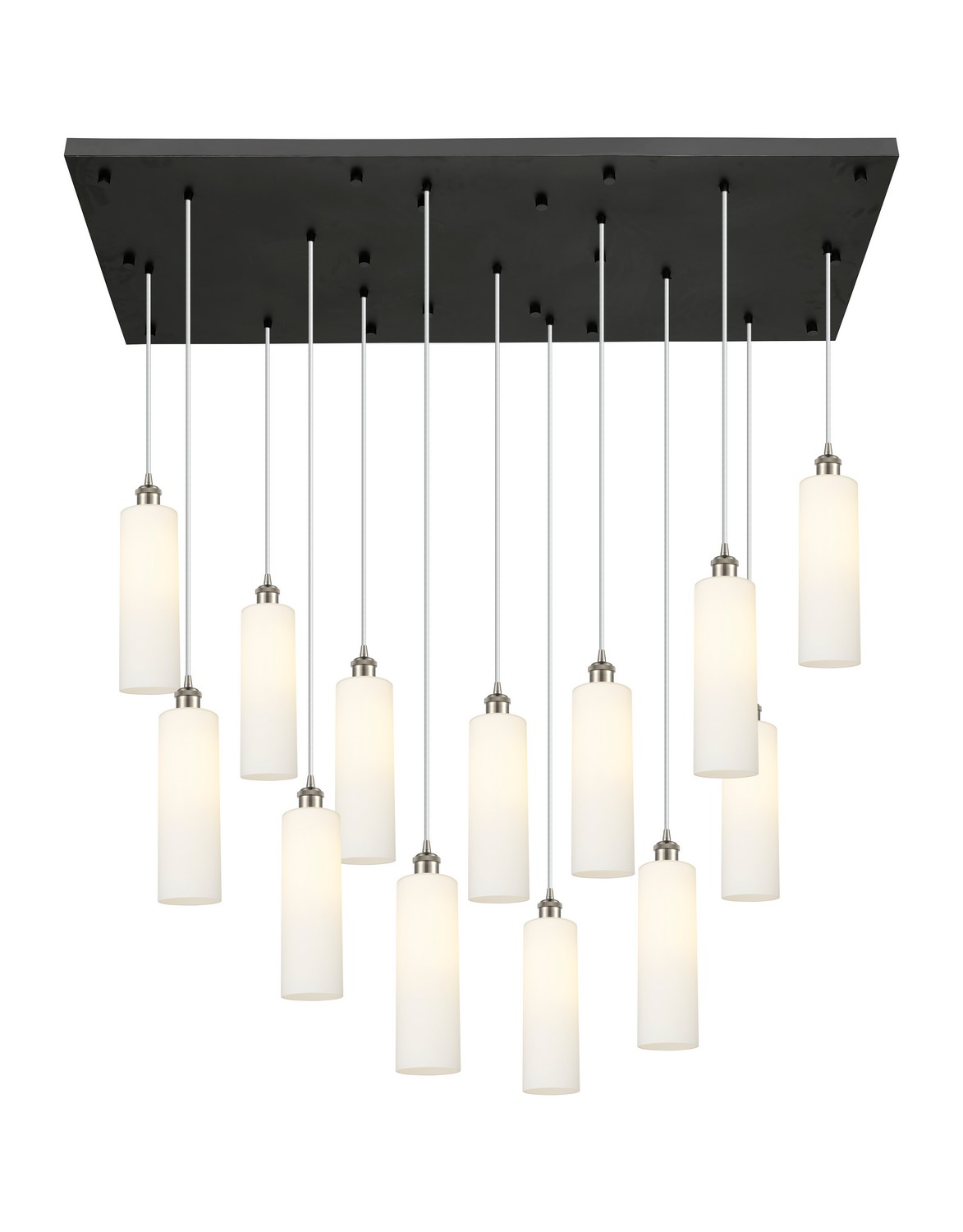 13 Light Pendant by Innovations - Downtown Urban Collection, Brushed Satin Nickel Finish - 154BK-B-13P-SN-G434-12WH