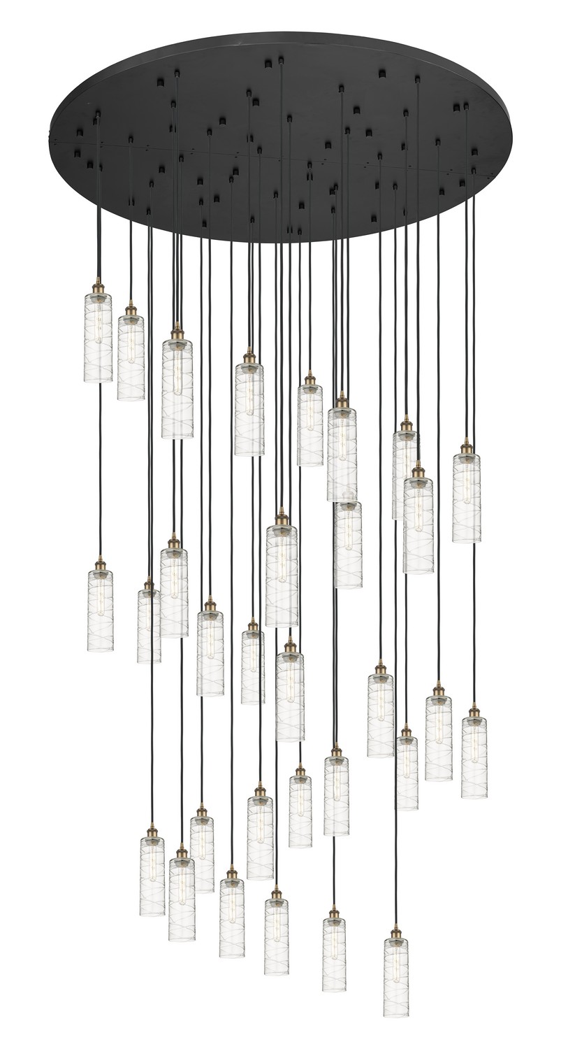 31 Light Pendant by Innovations - Downtown Urban Collection, Brushed Brass Finish - 160BK-B-31P-BB-G434-12DE
