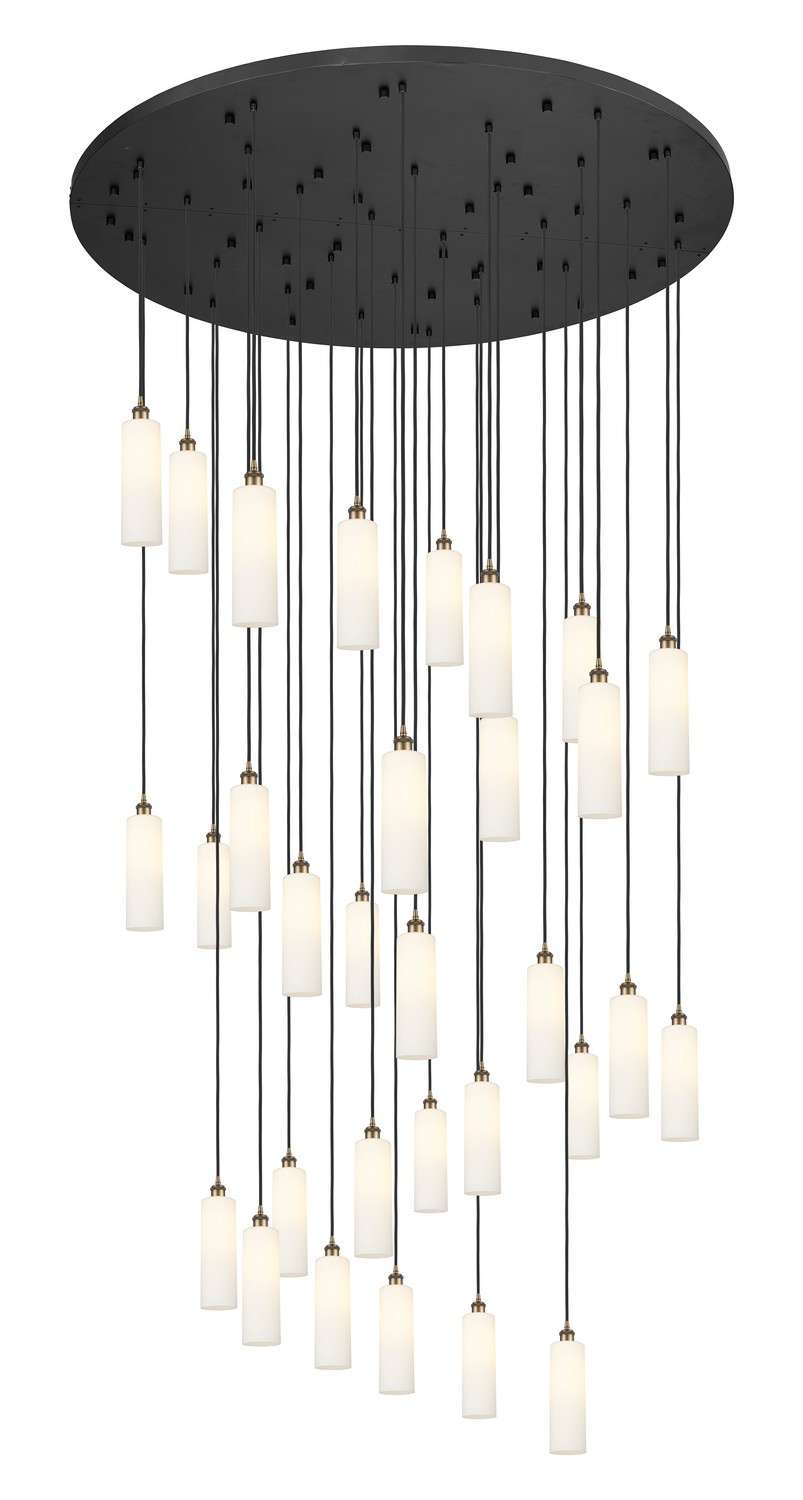 31 Light Pendant by Innovations - Downtown Urban Collection, Brushed Brass Finish - 160BK-B-31P-BB-G434-12WH