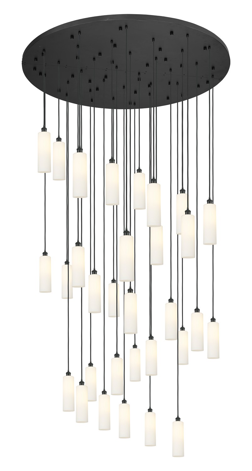 31 Light Pendant by Innovations - Downtown Urban Collection, Matte Black Finish - 160BK-B-31P-BK-G434-12WH