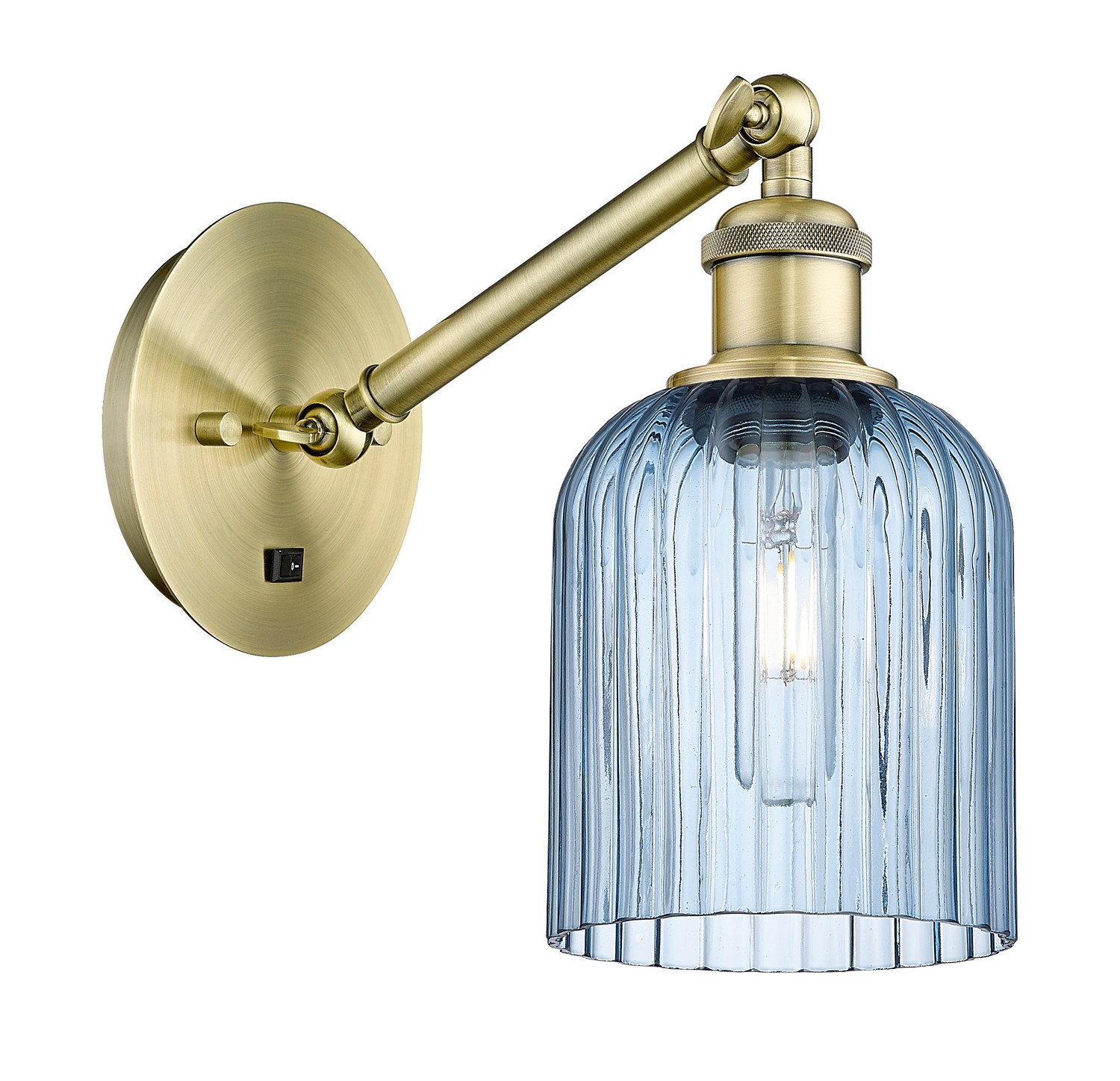 One Light Wall Sconce by Innovations - Ballston Collection, Antique Brass Finish - 317-1W-AB-G559-5BL