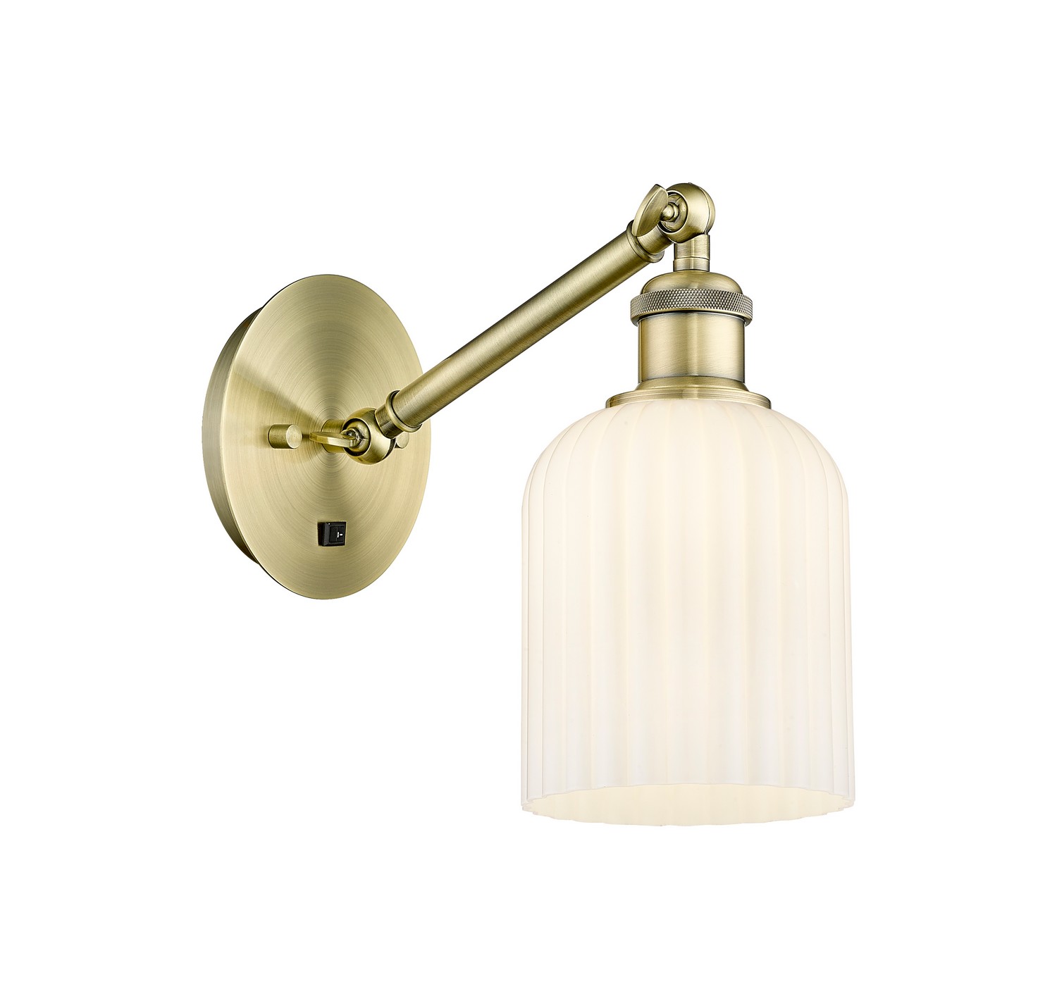 One Light Wall Sconce by Innovations - Ballston Collection, Antique Brass Finish - 317-1W-AB-G559-5GWH