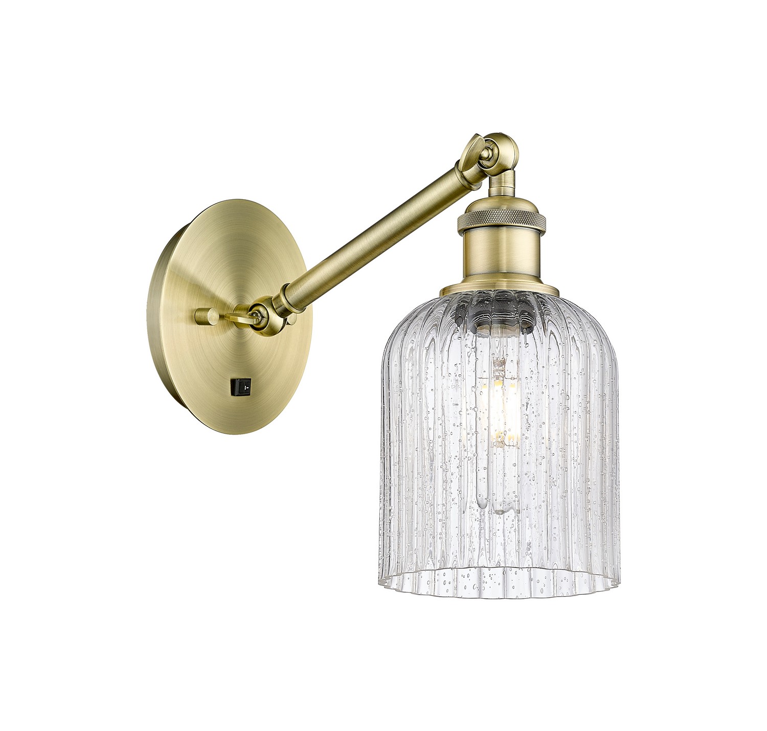 One Light Wall Sconce by Innovations - Ballston Collection, Antique Brass Finish - 317-1W-AB-G559-5SDY