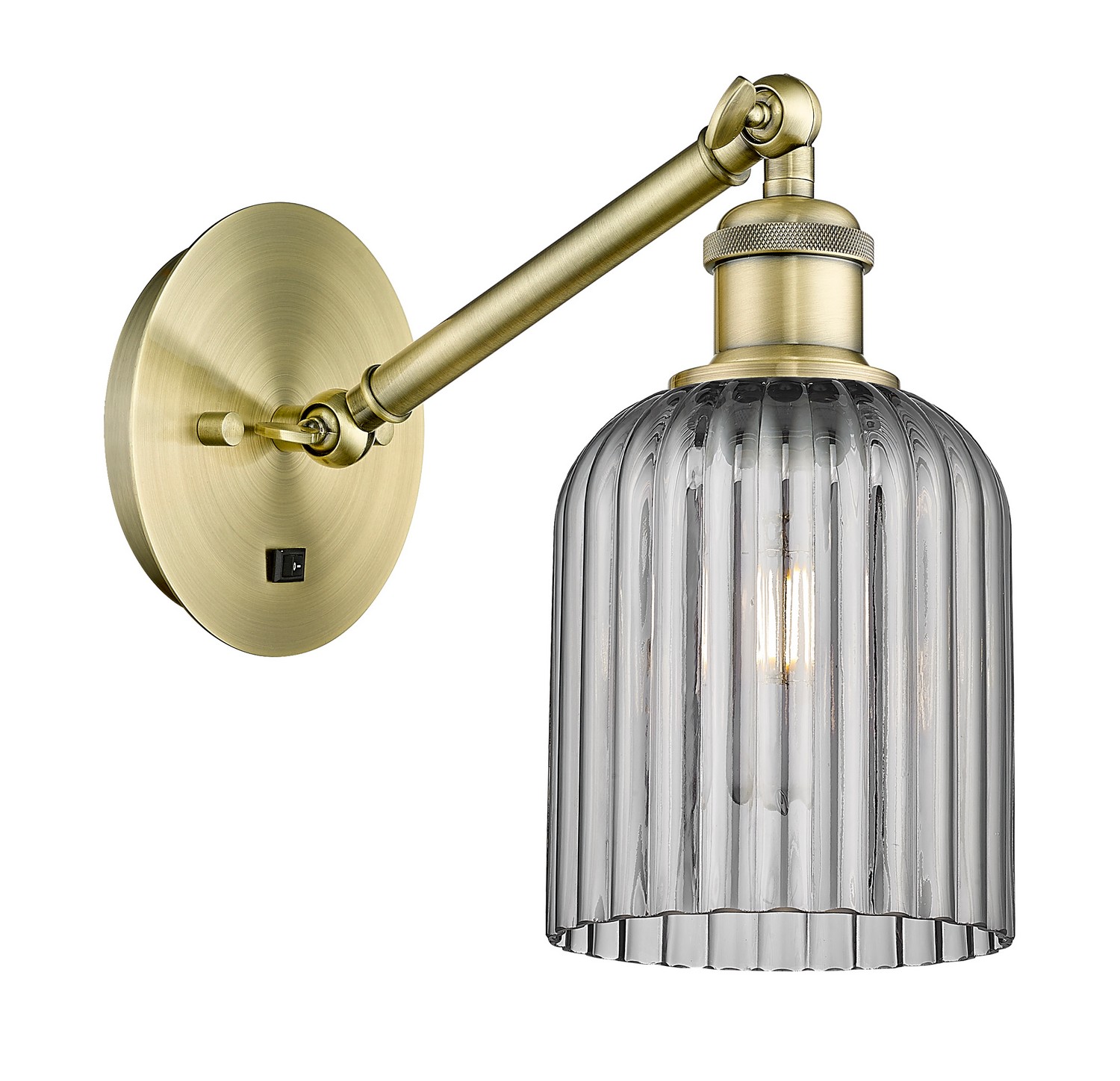 One Light Wall Sconce by Innovations - Ballston Collection, Antique Brass Finish - 317-1W-AB-G559-5SM