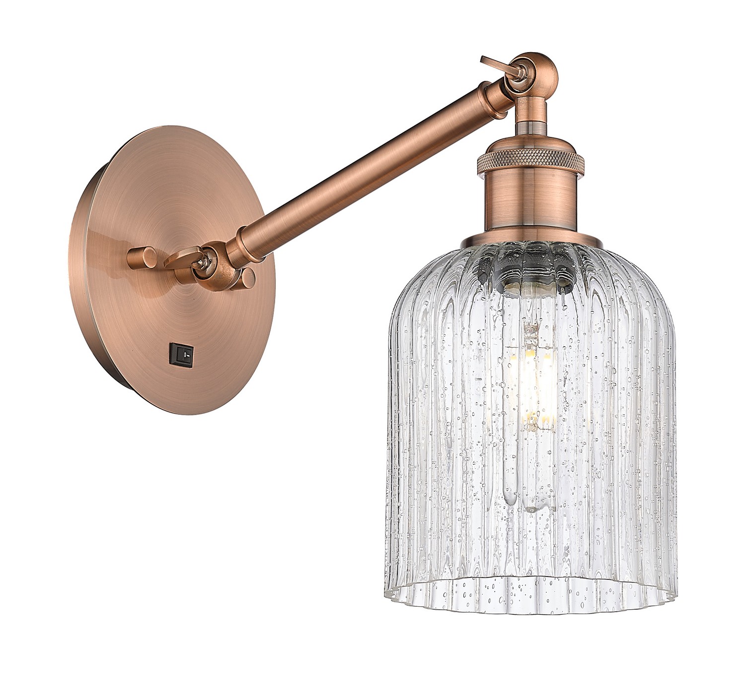 One Light Wall Sconce by Innovations - Ballston Collection, Antique Copper Finish - 317-1W-AC-G559-5SDY