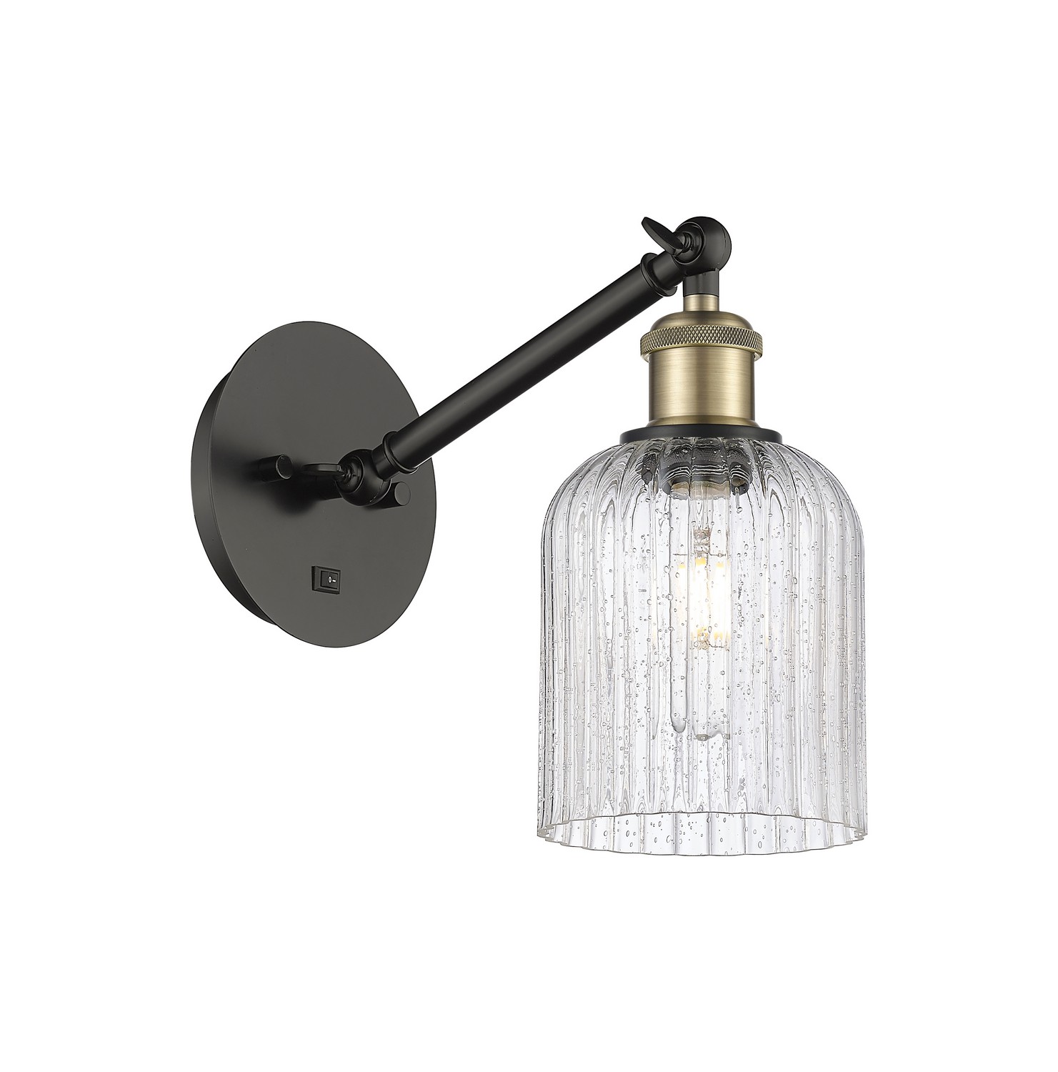 One Light Wall Sconce by Innovations - Ballston Collection, Black Antique Brass Finish - 317-1W-BAB-G559-5SDY